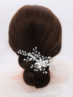 Hochzeit Kopfbedeckung Kopfbedeckung Handgemachte Haarnadel Blätter Flora Metall Brauthaar Zubehör