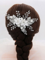 Hochzeit Kopfbedeckungen Handgemachte Strass Flora Blätter Kopfbedeckung mit Kamm Metall Brauthaar Accessoires