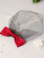 Hochzeit Kopfbedeckungen Kopfbedeckung Kamm Mesh Satin Braut Haar Accessoires