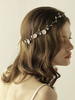 Hochzeit Kopfschmuck Gold Blumen Detail Braut Stirnband