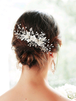 Hochzeit Kopfschmuck Kamm Blume Metall Braut Haarschmuck