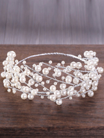Hochzeit Kopfschmuck Perlen Tiara Krone Braut Haarschmuck