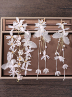Hochzeit Kopfschmuck Set Blumen Ohrringe Schmuck Quasten Braut Accessoires