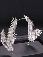 Hochzeit Kopfschmuck Silber Strass Federn Stirnband Braut Haarschmuck