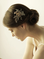 Hochzeit Kopfschmuck Zubehör Blume Blatt Metall Haarschmuck für die Braut