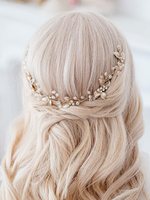 Hochzeit Kopfschmuck Zubehör Metallperle Hellblonde Haarschmuck für Braut