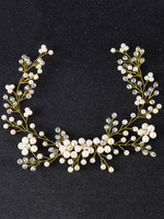 Hochzeit Kristall Stirnband Gold Kopfschmuck Nachahmungen von Perlen Braut Haarschmuck