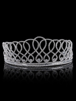 Hochzeit Krone Prinzessin Tiara Braut Kopfschmuck Strasssteine Silber Royal Hair Accessories
