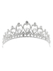 Hochzeit Krone Tiara Silber Strass Perlen Kopfschmuck Schatz Braut Haarschmuck