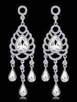 Hochzeit Kronleuchter Ohrringe Silber Strass durchbohrt Brautschmuck