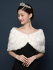 Hochzeit Kunstfell Stola Elfenbein Wrap Schal Bridal Cover Ups