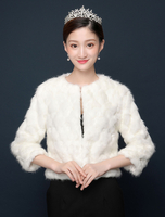 Hochzeit Kunstpelz Jacke Ivory Wrap Schal Langarm Top Bridal Cover Ups