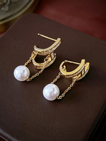 Hochzeit-Ohrringe Imitationsperle Zirkonia Metall durchbohrt Brautschmuck