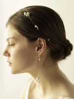 Hochzeit Ohrringe Set Perlen Kopfschmuck Weiß Stirnband Braut Schmuck Set