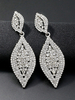 Hochzeit Ohrringe Silber Strass Anhänger durchbohrt Brautschmuck