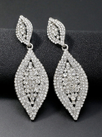 Hochzeit Ohrringe Silber Strass Anhänger durchbohrt Brautschmuck