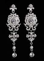 Hochzeit Ohrringe Silber Strass durchbohrt Braut Ohrringe
