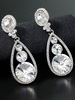 Hochzeit Ohrringe Silber Strass Pierced Brautschmuck