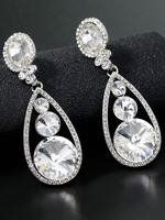 Hochzeit Ohrringe Silber Strass Pierced Brautschmuck
