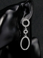 Hochzeit Ohrringe Strass Creolen durchbohrt Brautschmuck