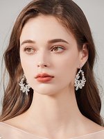 Hochzeit Ohrringe Strass Metall durchbohrt Brautschmuck