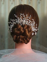 Hochzeit Perlen Haarnadel Elfenbein Legierung Haar Kamm Braut Kopfschmuck
