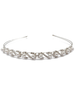 Hochzeit Perlen Tiara Strass Stirnband Silber Braut Kopfschmuck