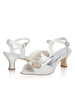 Hochzeit Sandalen Satin Elfenbein Perlen Kätzchen Ferse 2;4 "Brautschuhe