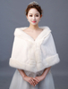 Hochzeit Schal Faux Fur Wrap Elfenbein Braut Winter vertuschen