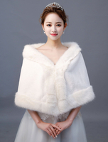 Hochzeit Schal Faux Fur Wrap Elfenbein Braut Winter vertuschen