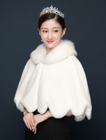 Hochzeit Schal Faux Fur Wrap Elfenbein Kragen Poncho Cape Bridal Winter Jacke