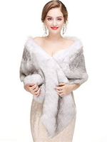 Hochzeit Schal wickeln Kunstpelz stahl Braut Cape für den Winter