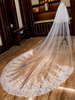 Hochzeit Schleier Kathedrale Wasserfall Spitze Applique 2 Tier lange Brautschleier