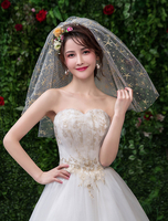Hochzeit Schleier Sterne Vier Tier Net Cut Edge Classic Bridal Veil