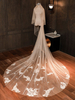 Hochzeit Schleier Zwei Tier Lace Tüll Cut Edge Classic Brautschleier