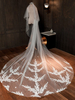 Hochzeit Schleier Zwei Tier Lace Tüll Cut Edge Classic Brautschleier
