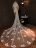 Hochzeit Schleier zwei Tier Lace Tüll Cut Edge Classic Brautschleier