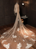 Hochzeit Schleier zwei Tier Lace Tüll Cut Edge Classic Brautschleier