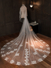Hochzeit Schleier Zwei Tier Lace Tüll Cut Edge Classic Brautschleier