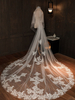 Hochzeit Schleier Zwei Tier Lace Tüll Cut Edge Classic Brautschleier