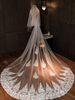 Hochzeit Schleier Zwei Tier Lace Tüll Cut Edge Classic Brautschleier