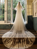 Hochzeit Schleier zwei Tier Lace Tüll Cut Edge Classic Brautschleier