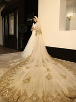 Hochzeit Schleier Zwei Tier Lace Tüll Cut Edge Classic Brautschleier