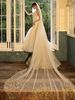 Hochzeit Schleier zwei Tier Lace Tüll Cut Edge Classic Brautschleier