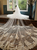 Hochzeit Schleier Zwei Tier Lace Tüll Cut Edge Classic Brautschleier