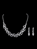 Hochzeit Schmuck Set Silber Blatt Ohrringe und Halskette Strass Braut Halskette Set
