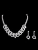 Hochzeit Schmuck Set Silber Creolen und Halskette Strass Braut Halskette Set