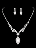 Hochzeit Schmuck Set Silber durchbohrte Strass Tropfen Halskette mit Ohrringen