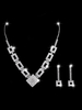 Hochzeit Schmuck Set Silber Ohrringe und Halskette Strass Braut Halskette Set