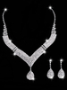 Hochzeit Schmuck Set Silber Ohrringe und Halskette Strass Braut Halskette Set